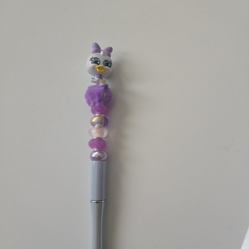 Purple Character Pen with Beads